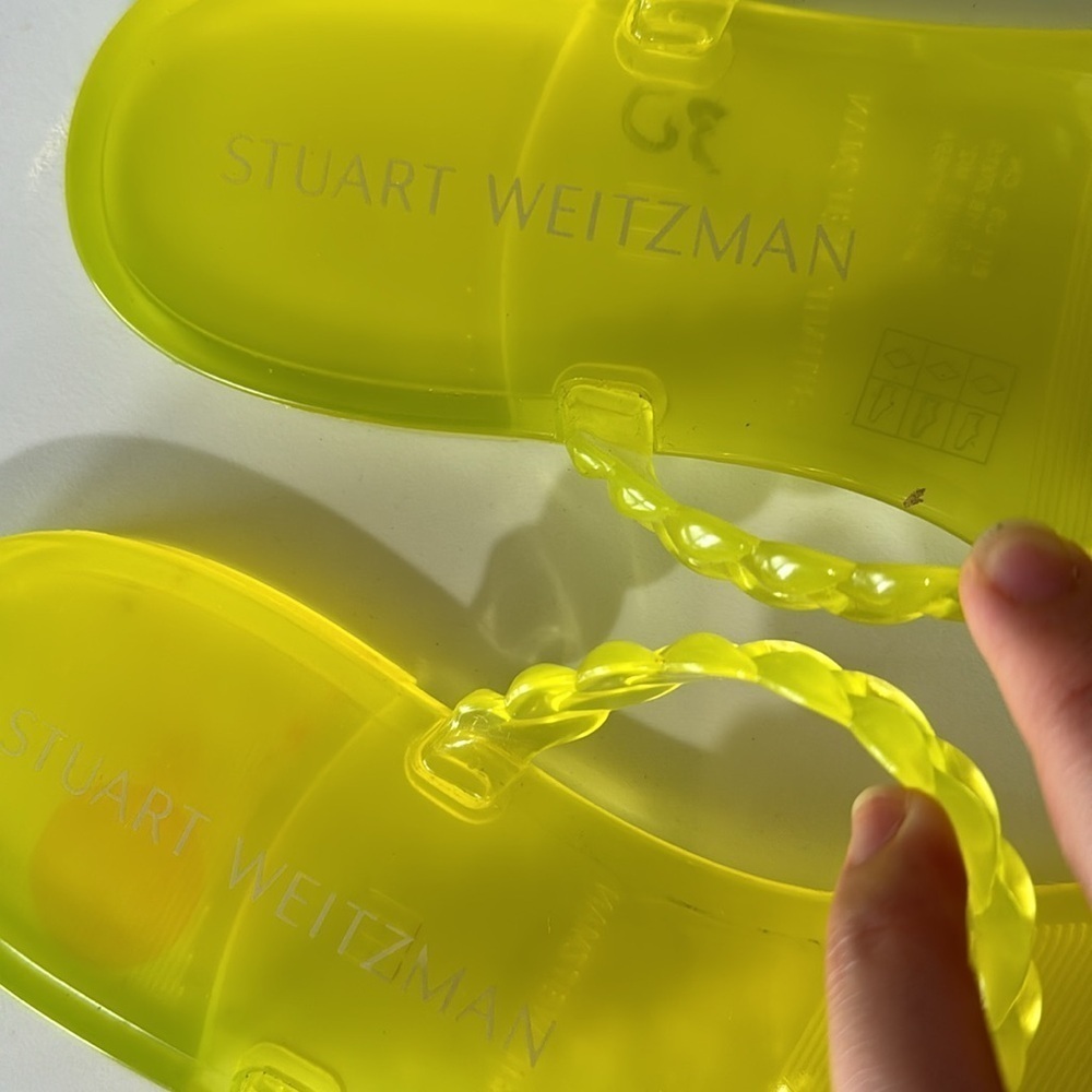Stuart Weitzman braida sawyer neon braided sandals beach vacation - Picture 4 of 6